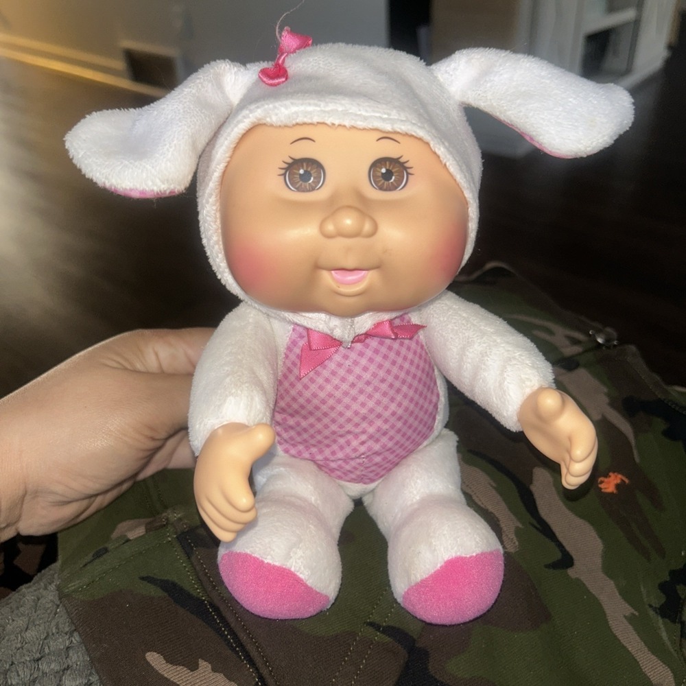 Cabbage Patch Kids Cutie White Pink Bunny 2015 CPK 10" Plush